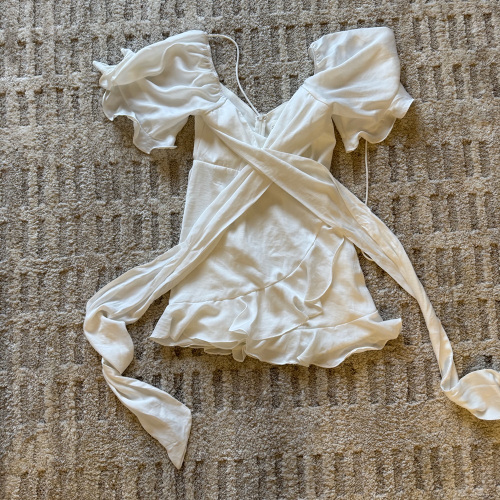 Selfie Leslie Cream Wrap dress